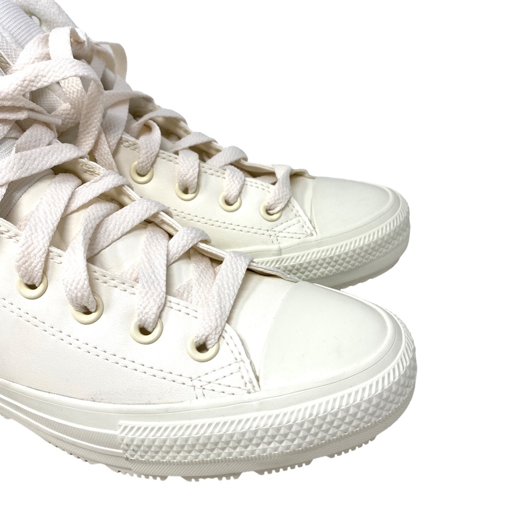 Converse Chuck Taylor Berkshire Boot High Beige Leather Women's Sneakers 171428C - Picture 3 of 9